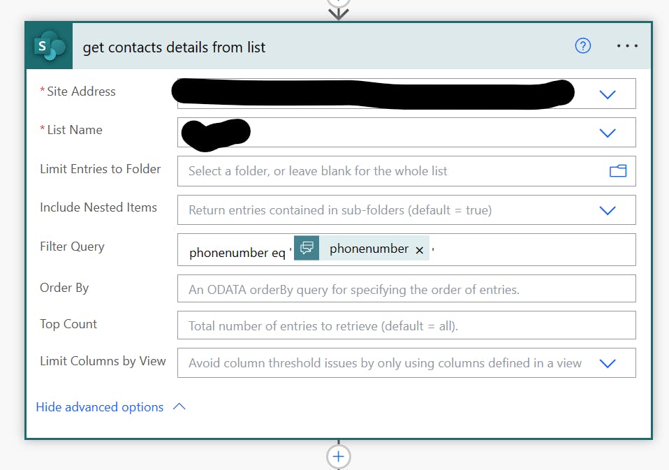 Figure 5: Get data from the SharePoint list