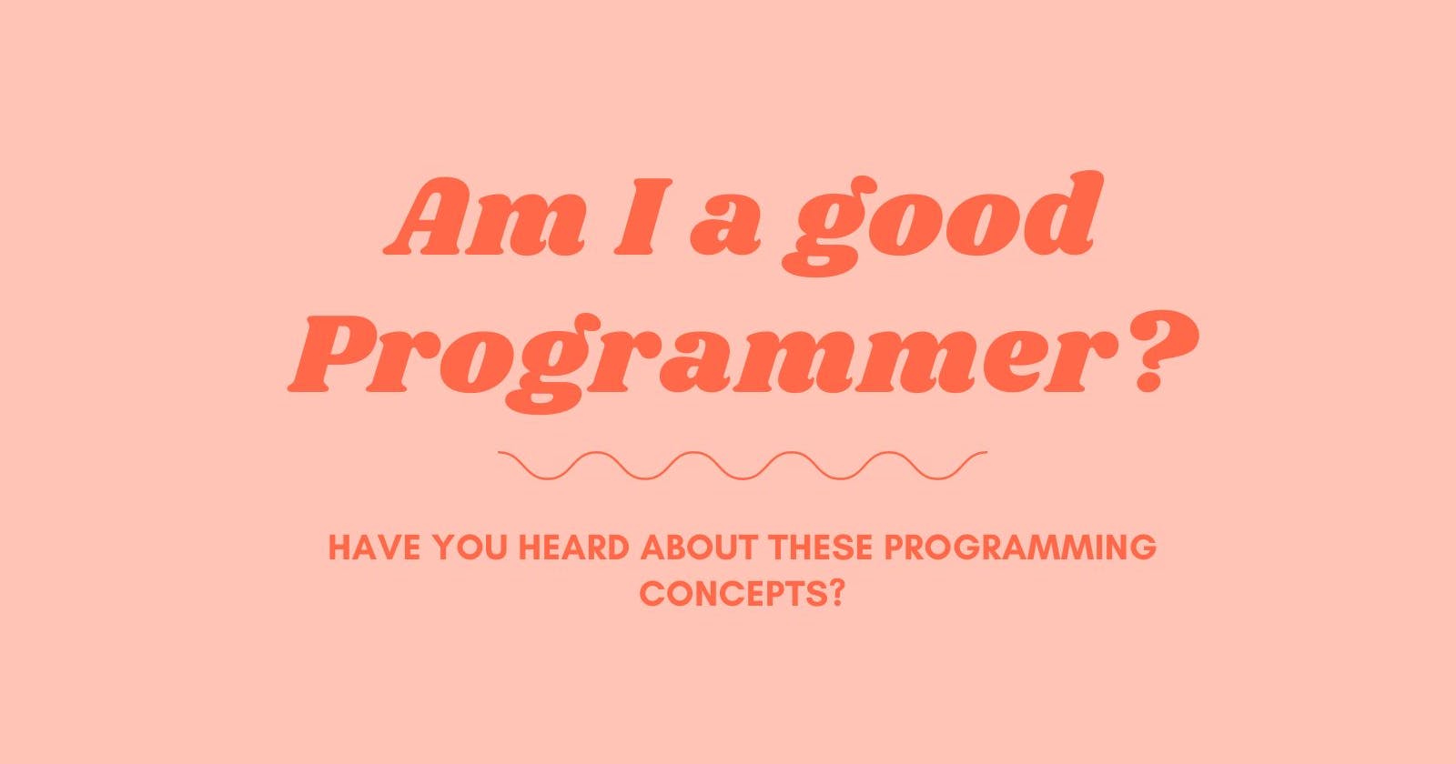 Am I a good Programmer?
