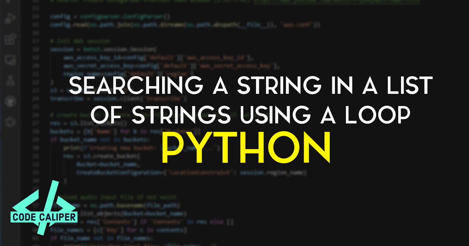 Searching a string in a list of strings using a loop in Python