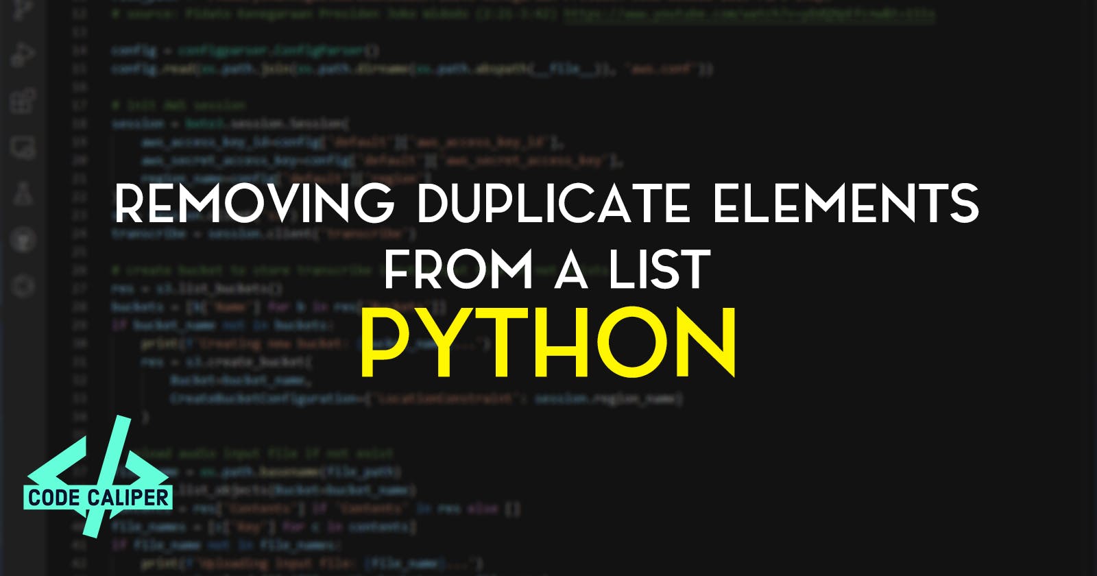 Removing Duplicate Elements from a List in Python