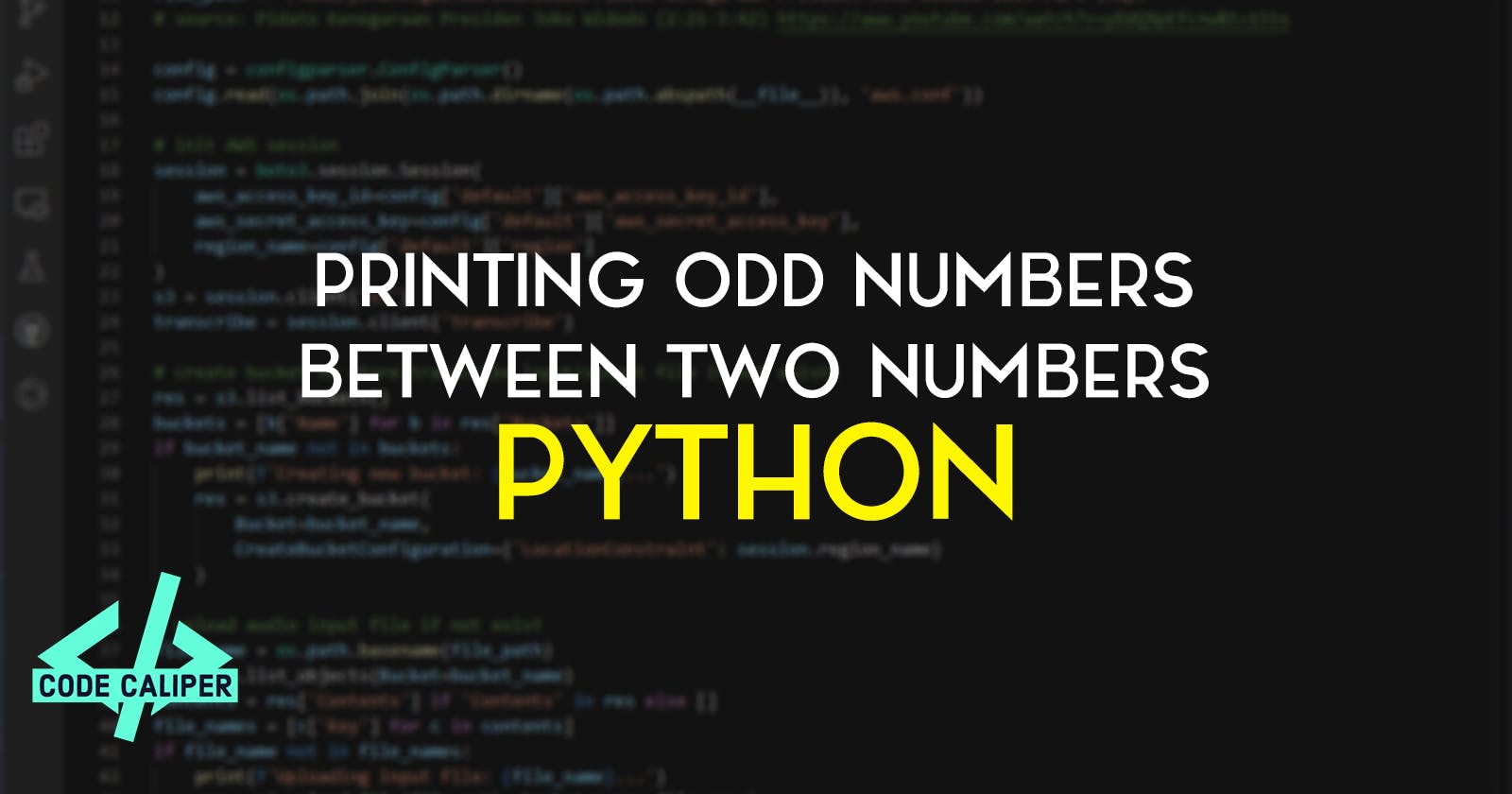 Printing Odd Numbers Between Two Numbers in Python