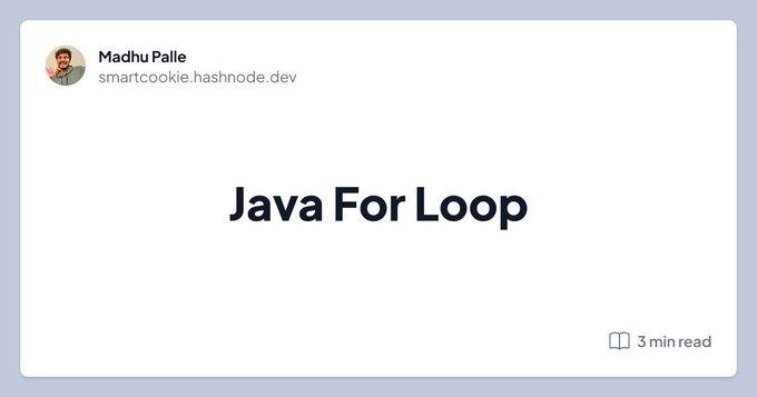 Java For Loop