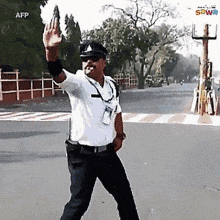 dancing traffic cop