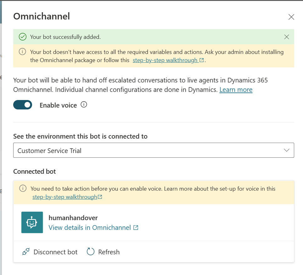 Figure 15: find your bot connected 