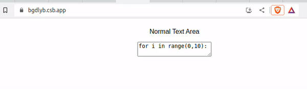 Tab behaviour in normal text area.
