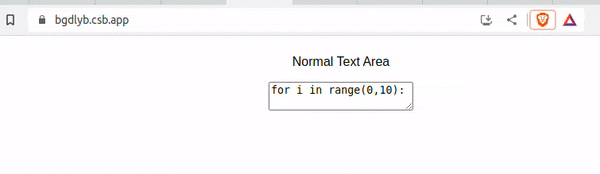 Tab behaviour in normal text area.