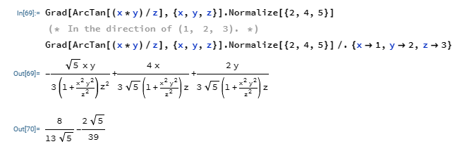 Directional Derivative in Wolfram Mathematica.