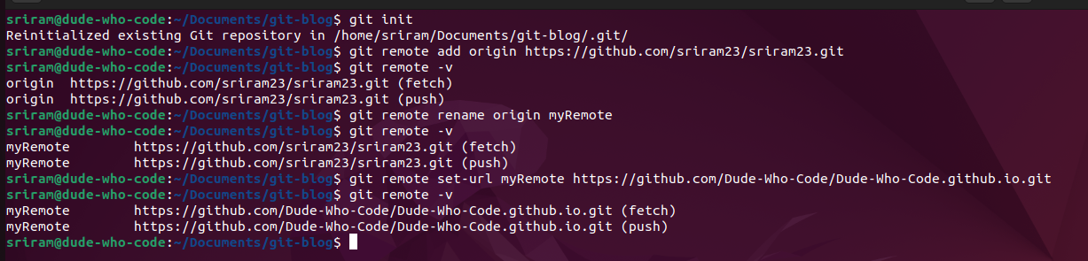 Git remote example