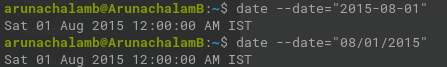 Terminal command to find the day of a date