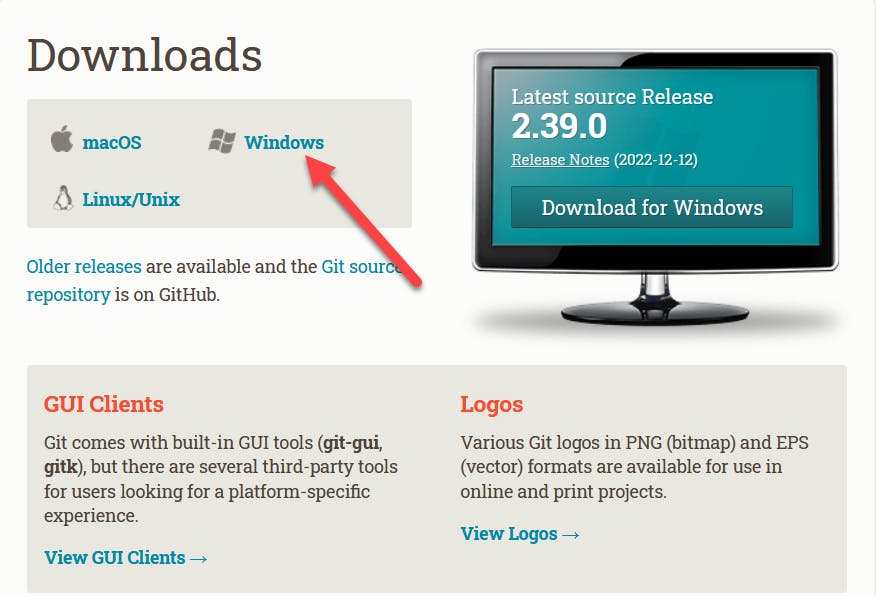 Git download web page