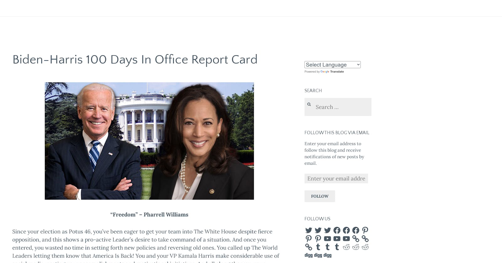Biden-Harris 100 Days In Office Report Card 📓🌥🍰