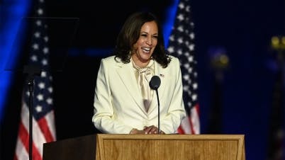 VP Elect Kamala Harris In White For Womens Suffrage