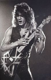 Eddie Van Halen Playin' B&W Photo