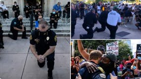 Miami Police Kneel With Protesters
