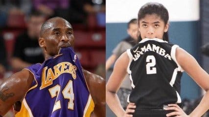Kobe & Gianna Sporting Their Jerseys