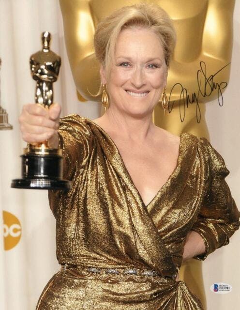 Actress Meryl Streep Winning Pose