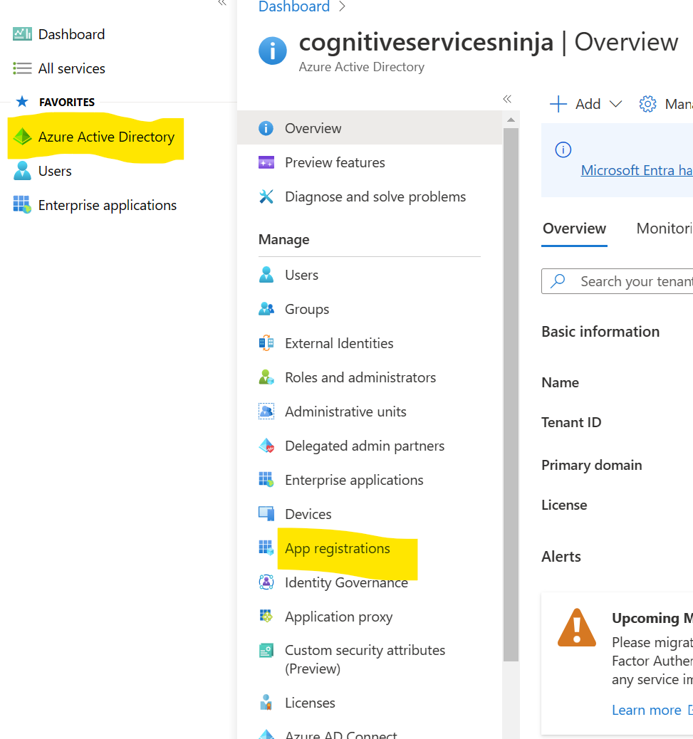 Figure 11: Select App registrations