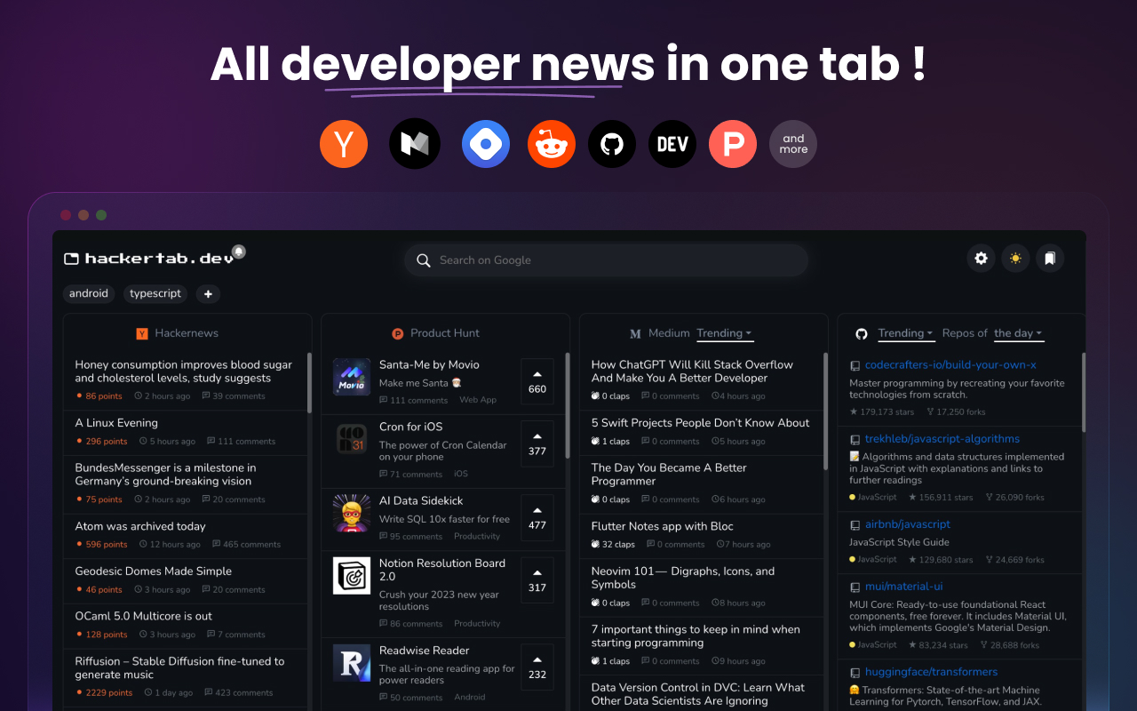 Hackertab Screenshot 1