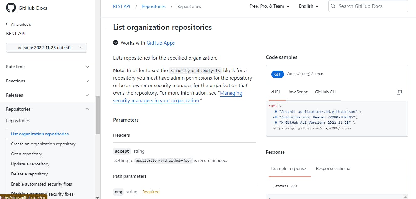 GitHub REST API Documentation