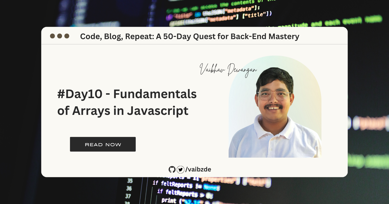 #Day10 - Fundamentals of Arrays in Javascript