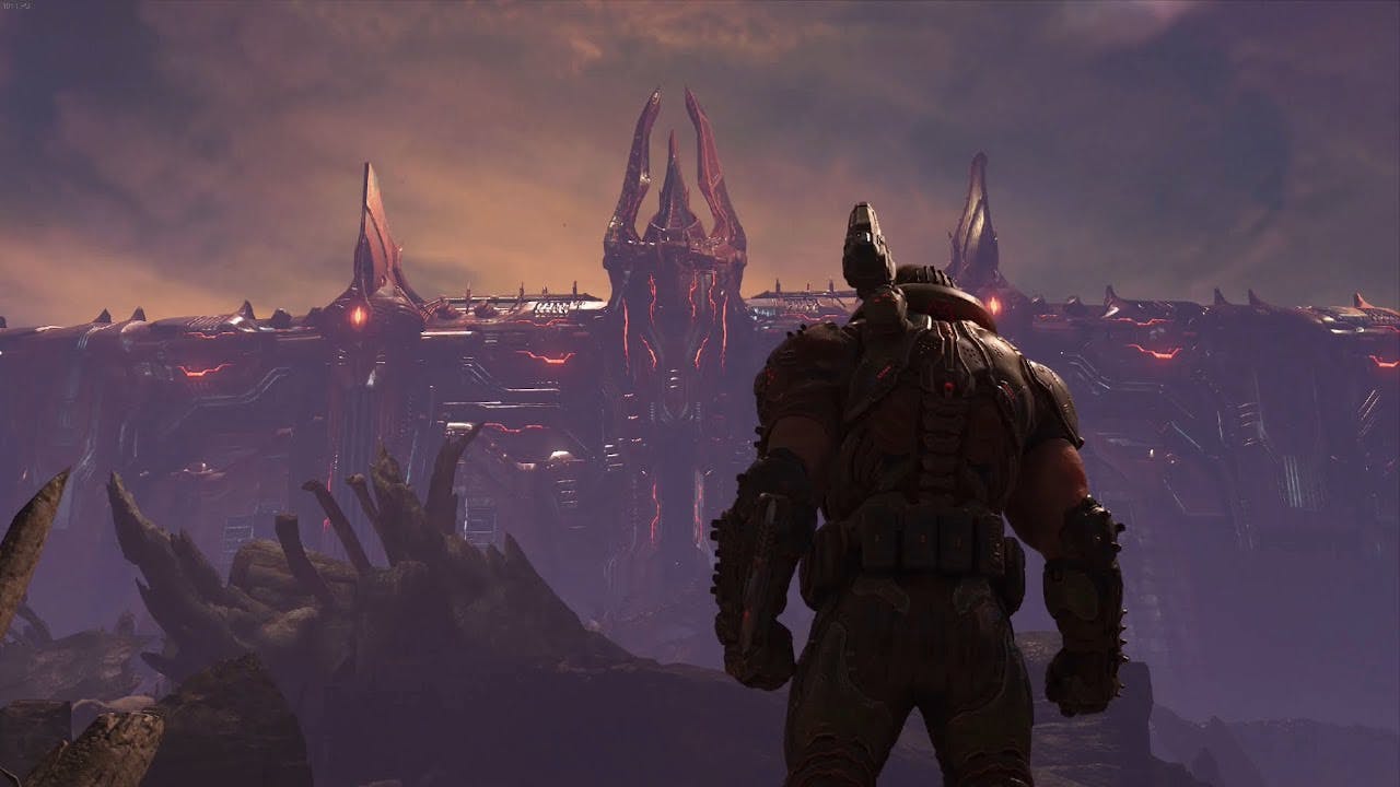 The Doom Slayer outside Immora (from Doom Eternal, 2020) (extremely badass)