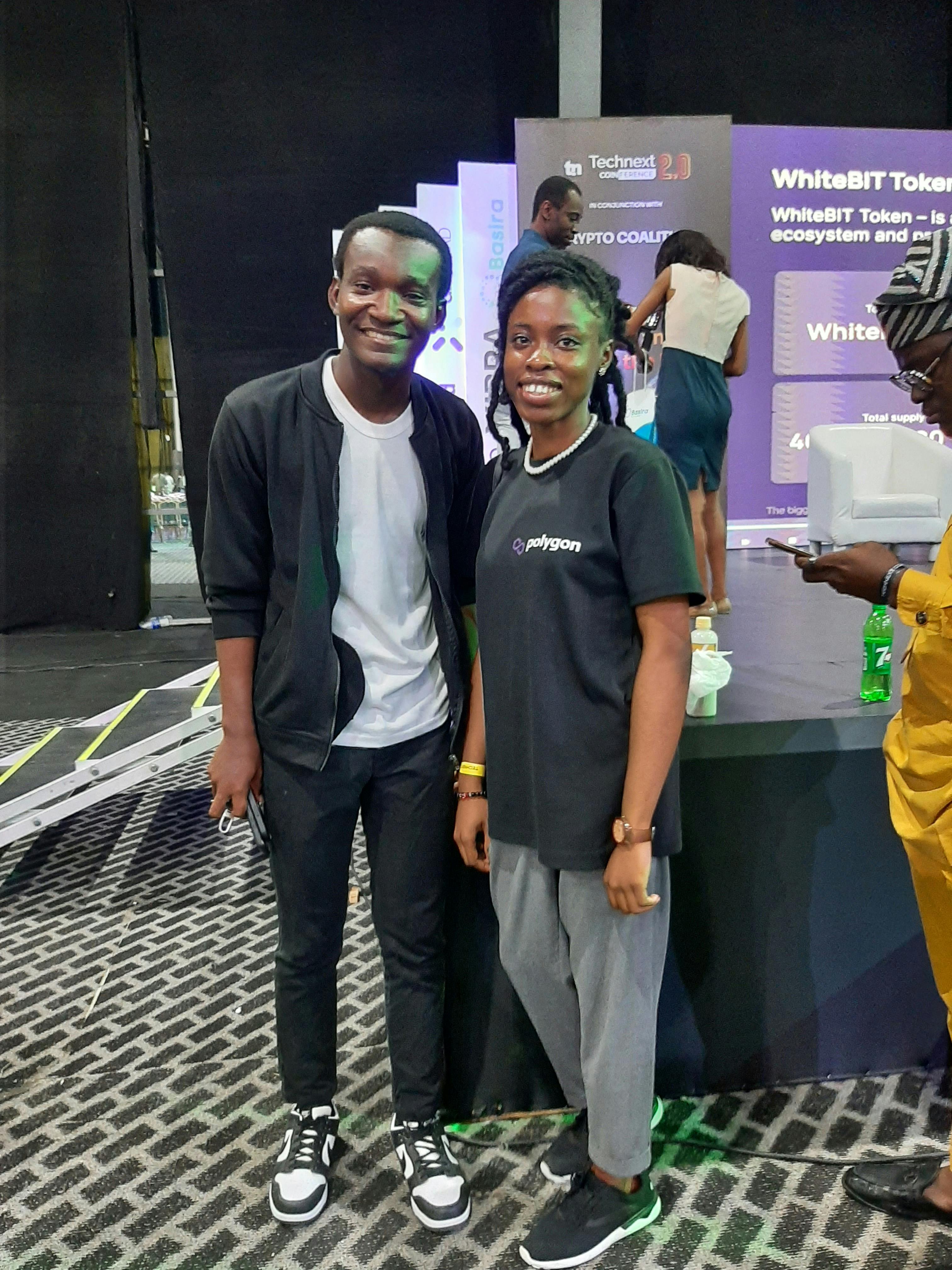 A picture of me with Ayomide Shodipo of polygon