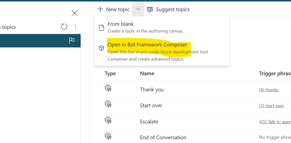 Figure 3: Create a new composer topic