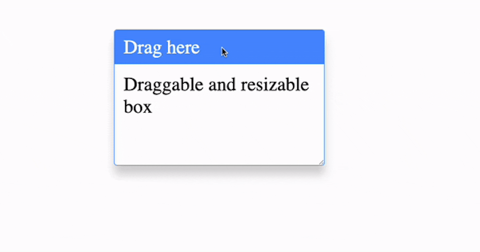Creating a draggable and resizable box