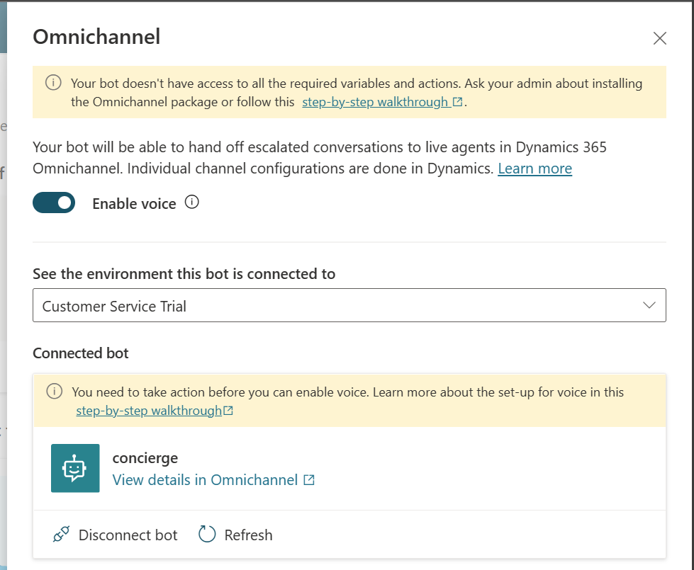 Figure 18: configure omnichannel