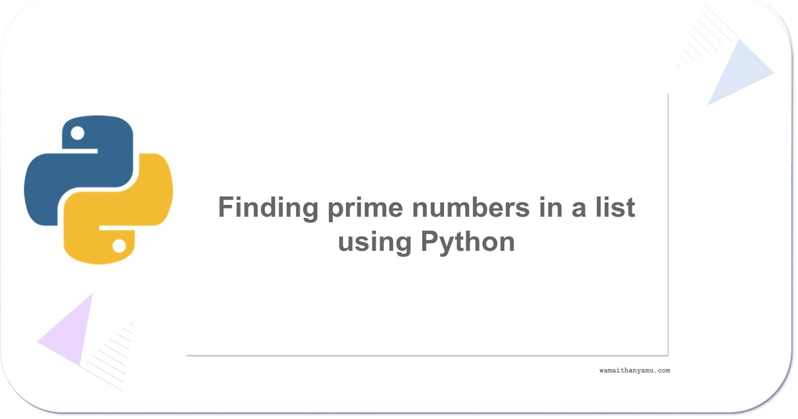 Finding prime numbers in a list using Python