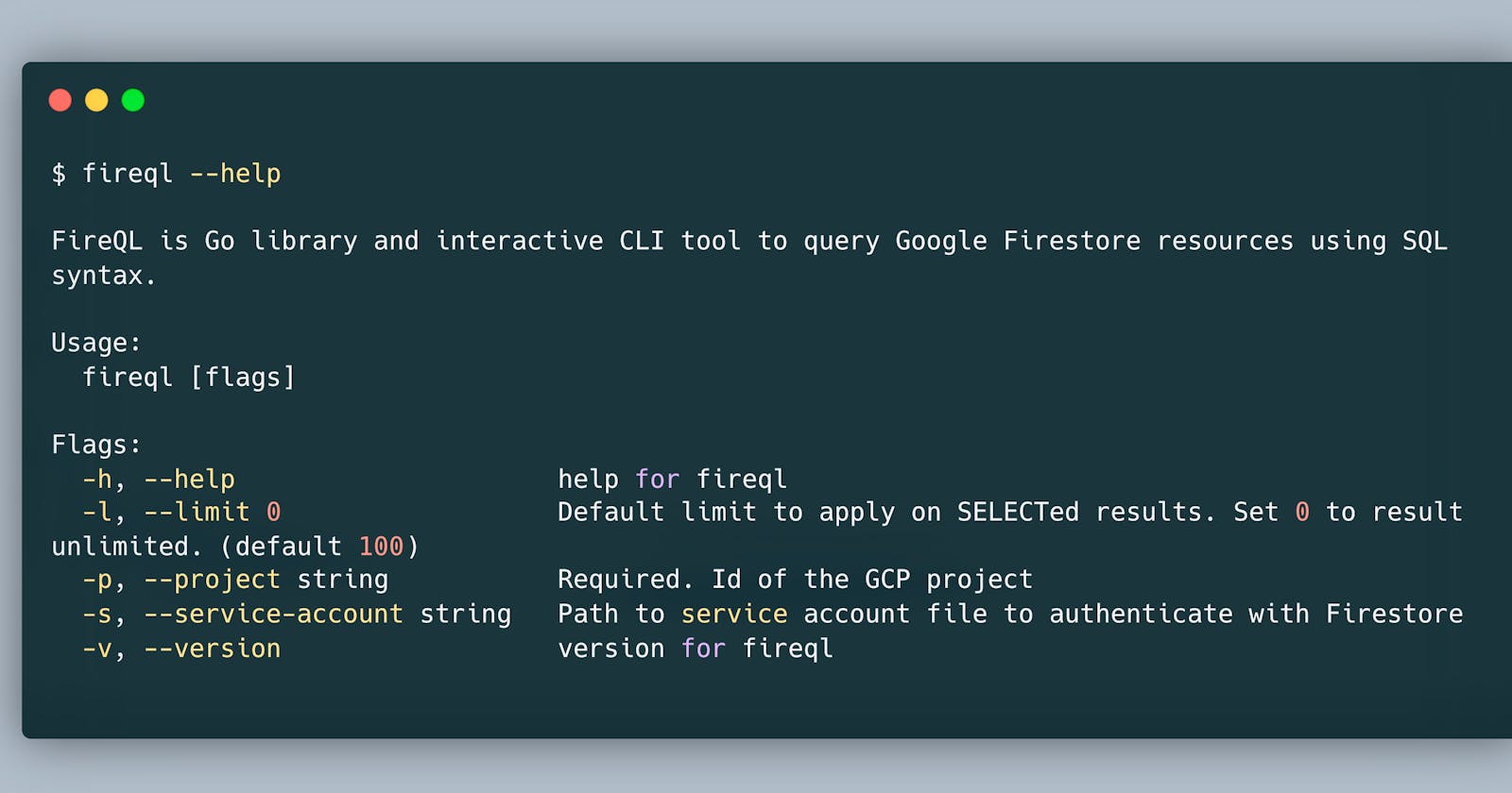 FireQL - Query Google Firestore database using SQL syntax.
