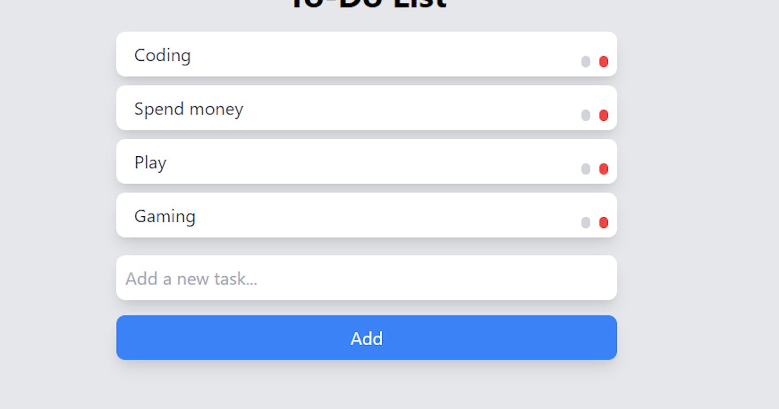 To-Do List Application with Tailwind CSS, and JavaScript