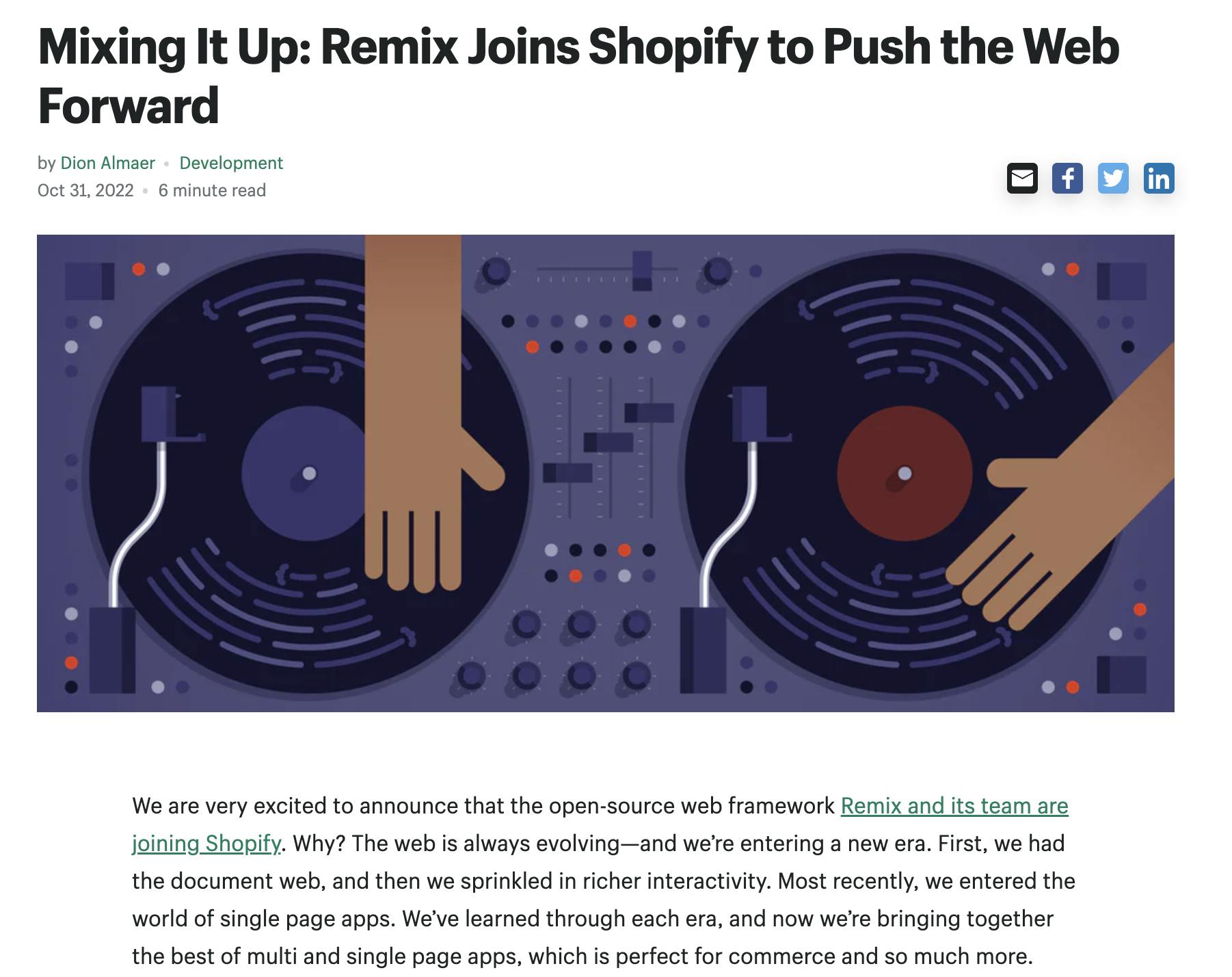 Shopify acquired Remix