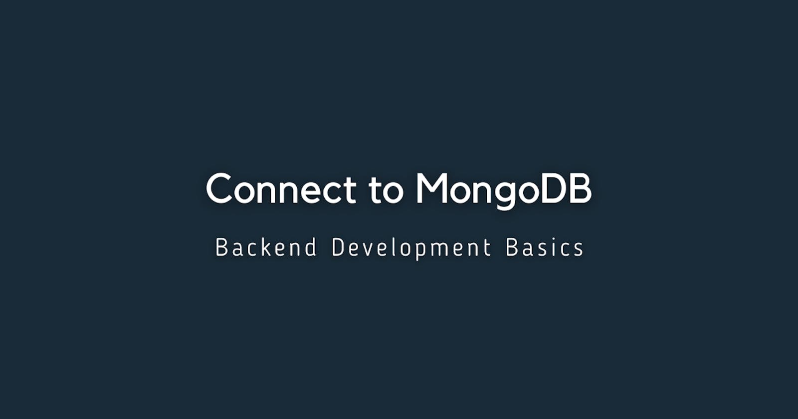 Connect MongoDB to Express Application