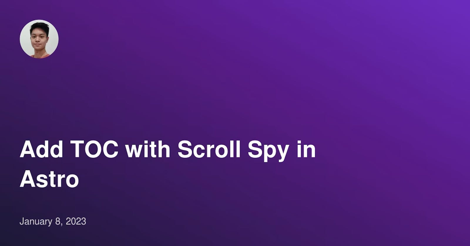 Add TOC with Scroll Spy in Astro