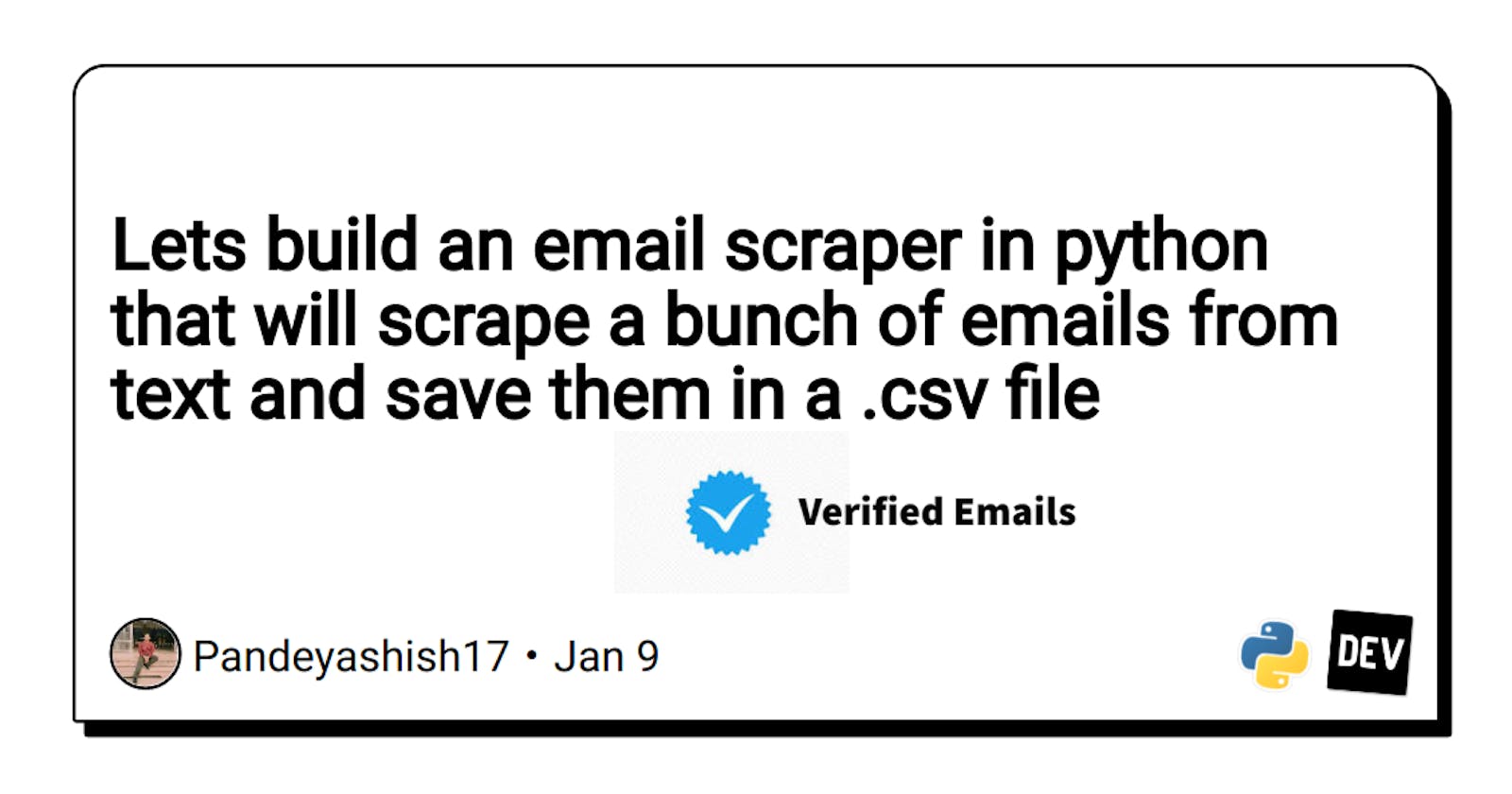 Lets build an email scraper in python that will scrape a bunch of emails from text and save them in a .csv file