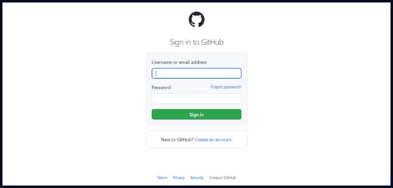 GitHub sign in/sign up