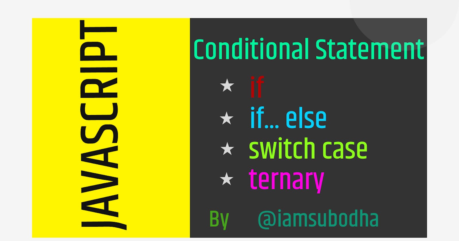 Conditional Statements in Javascript - if, if... else, if... else...if, switch case and ternary