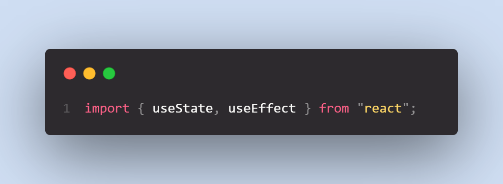 useState and useEffect hooks imported