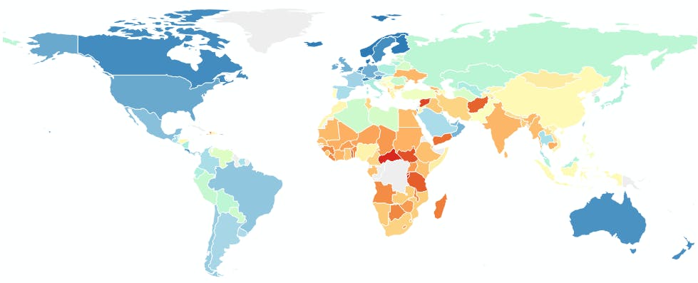 Picture of a world heatmap