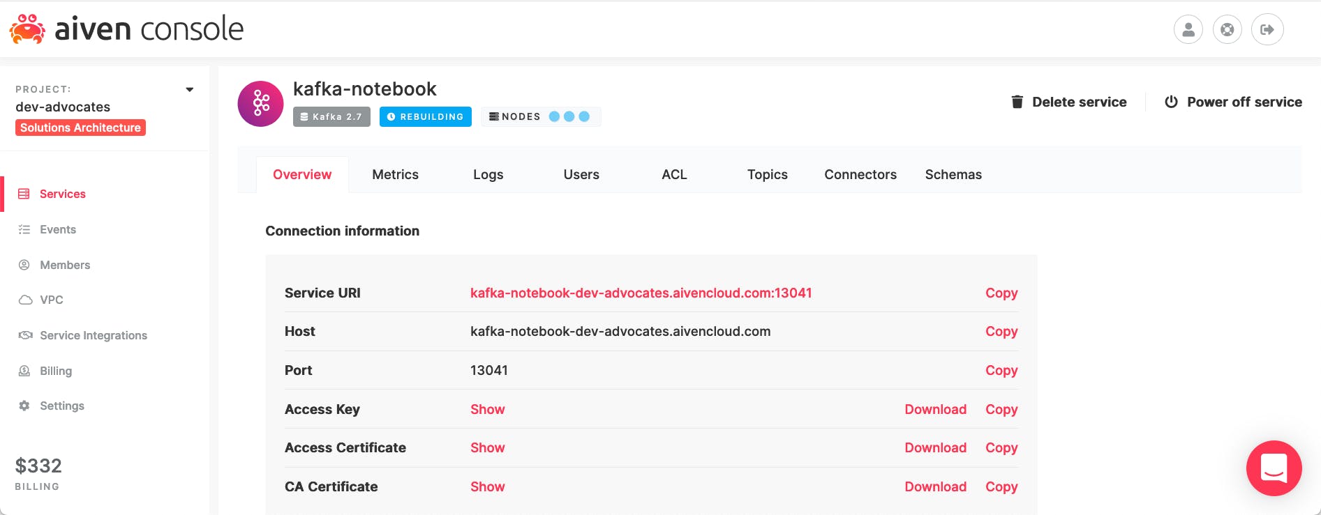 Kafka Service Overview