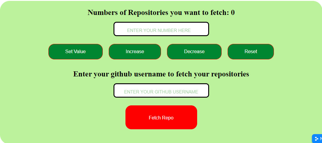 Counter App with Github Repository Fetcher