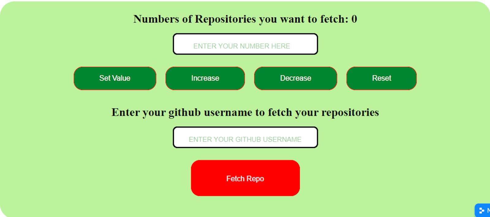 Counter App with Github Repository Fetcher