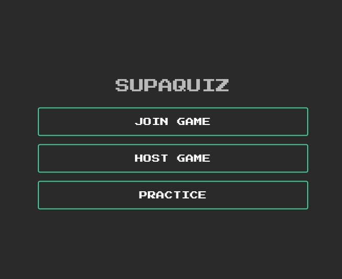 Screenshot of the Supaquiz title screen