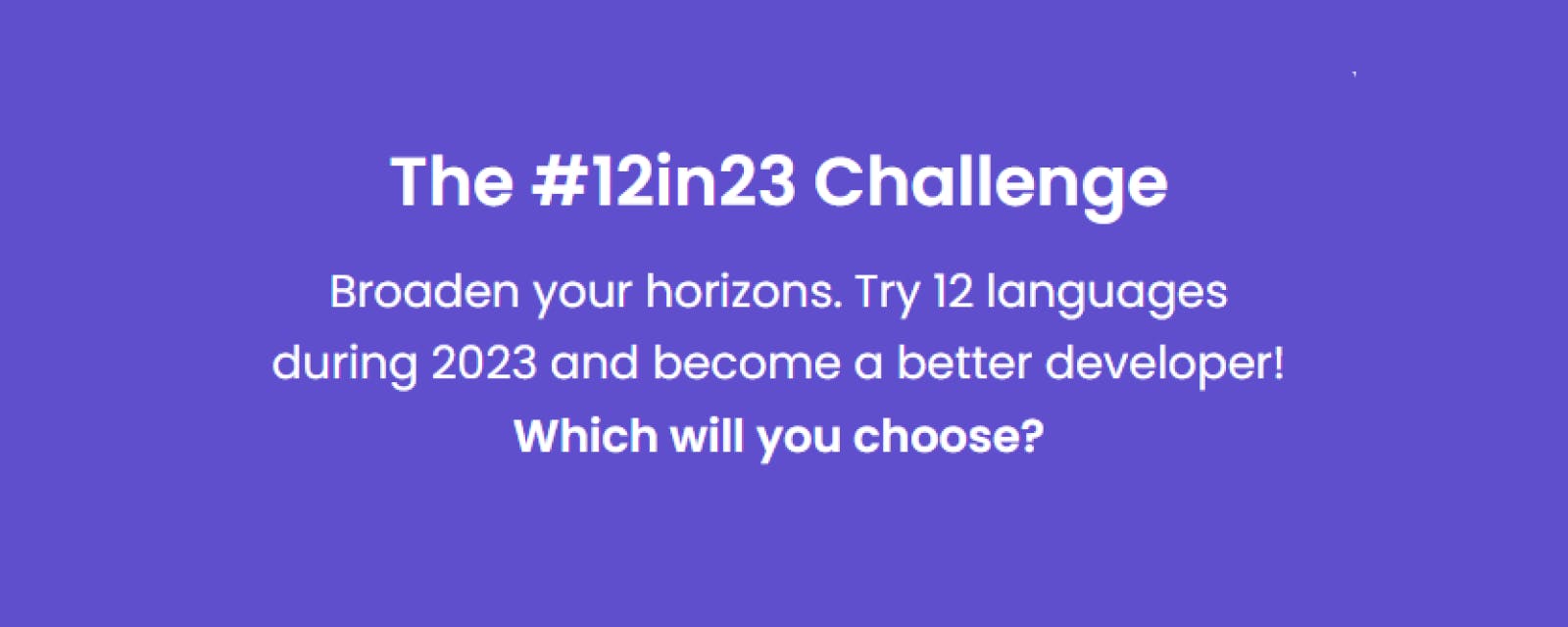 12in23 Challenge - Getting Started