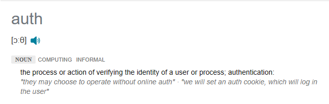 Google synonym of Auth