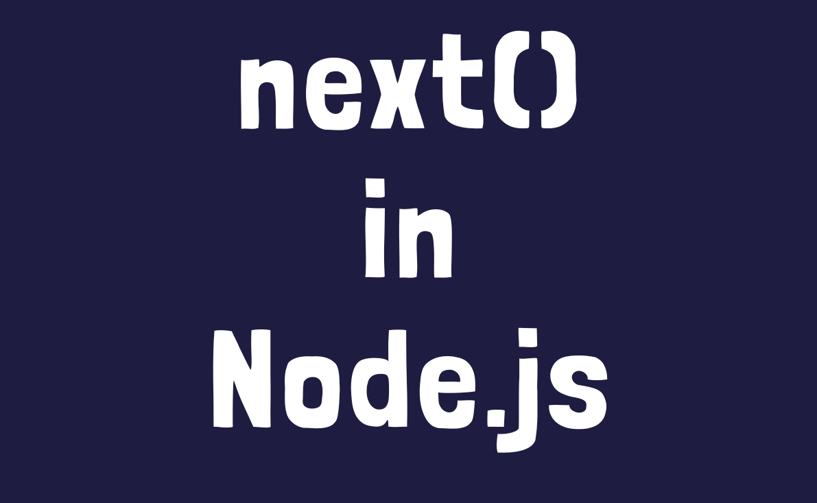 Next parameter in node js