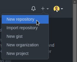 New repository button GitHub