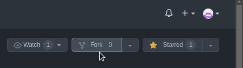 Fork button on GitHub