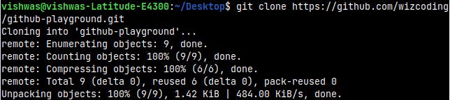 Output of git clone command